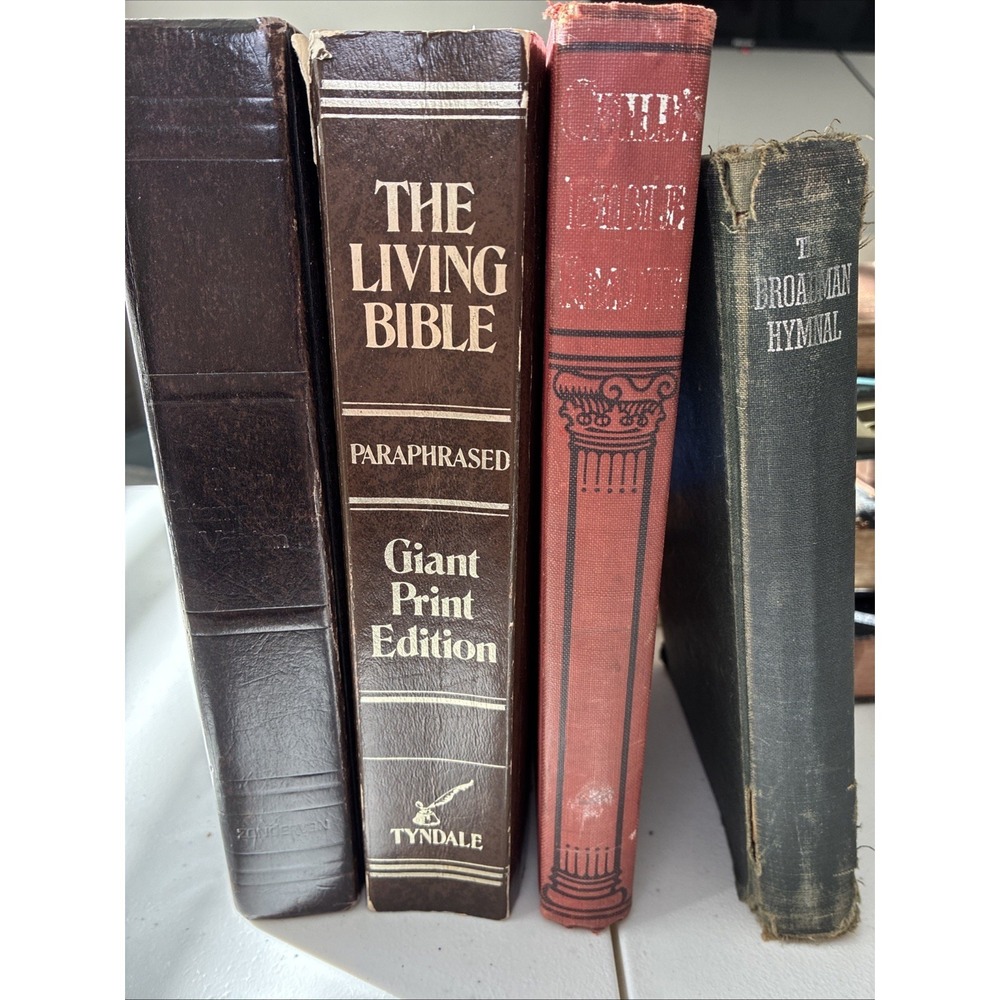 Lot of 3 VTG Holy Bible- 1 Hymnal-antique - Decor-staging